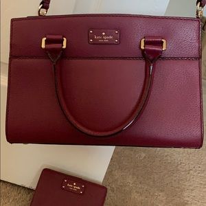 Gently Used KATE SPADE MAGENTA CROSSBODY & WALLET